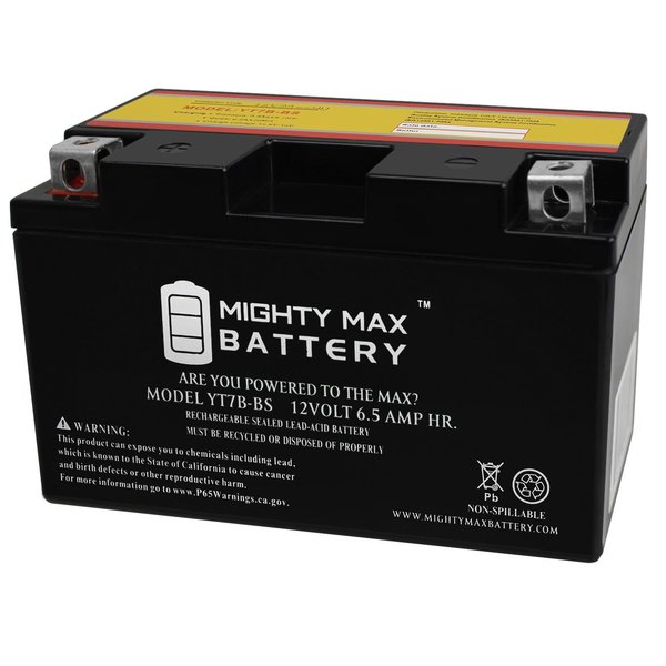 Mighty Max Battery YT7B-BS 12V 6.5AH Battery Replaces Motorcycle Powersports ATV UTV MAX3931824